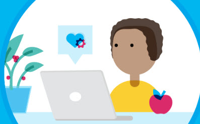 Person sitting at computer